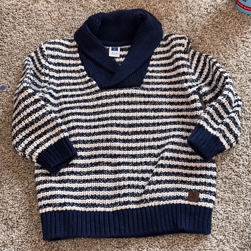 Baby Boys Shawl Collared Sweater